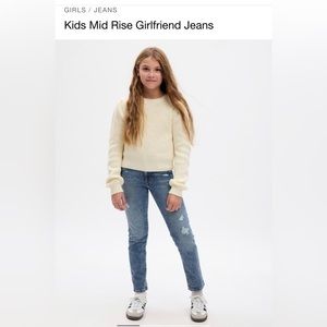 NWT Gap Kids Mid Rise Girlfriend Jeans - medium wash